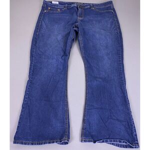 Source of Wisdom Slim Boot Jeans Women's Plus Size 24 Blue Medium Wash Stretch